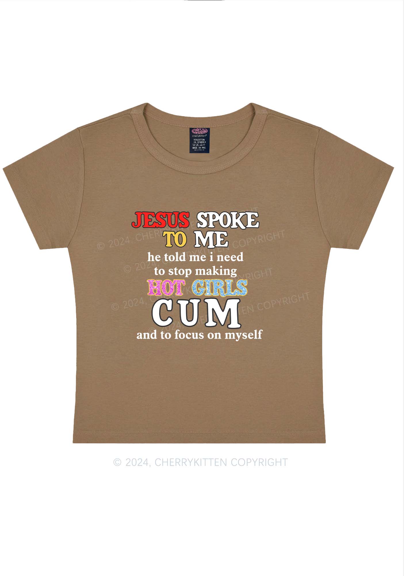 Stop Making Hot Girls Cum Y2K Baby Tee Cherrykitten