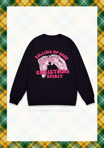 Rolling Up Some Christmas Spirit Y2K Sweatshirt Cherrykitten