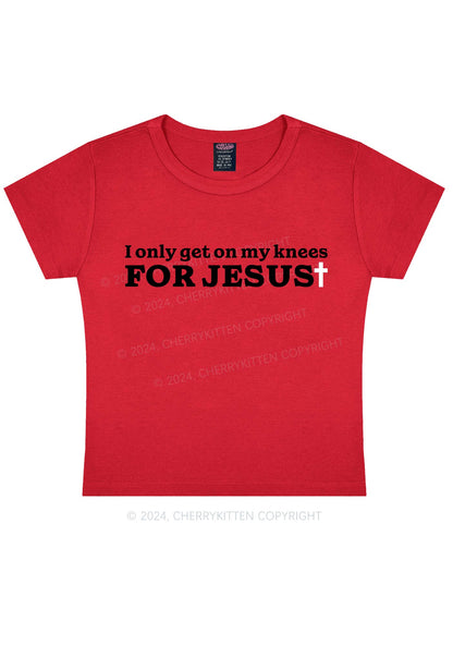 Get On Knees For Jesus Y2K Baby Tee Cherrykitten