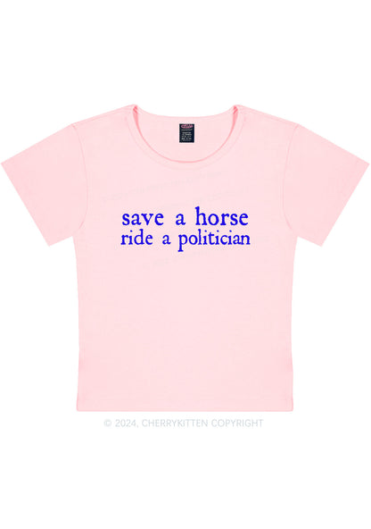 Ride A Politician Y2K Baby Tee Cherrykitten