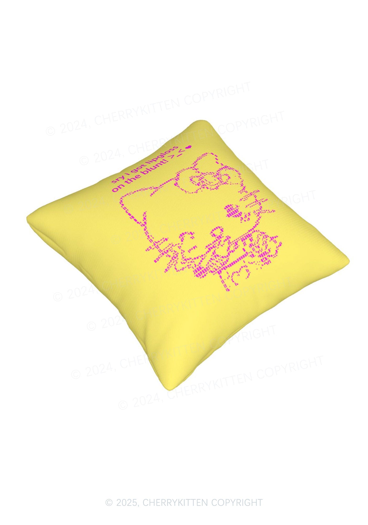 Sorry About Lipgloss Y2K Throw Pillow Cover Cherrykitten