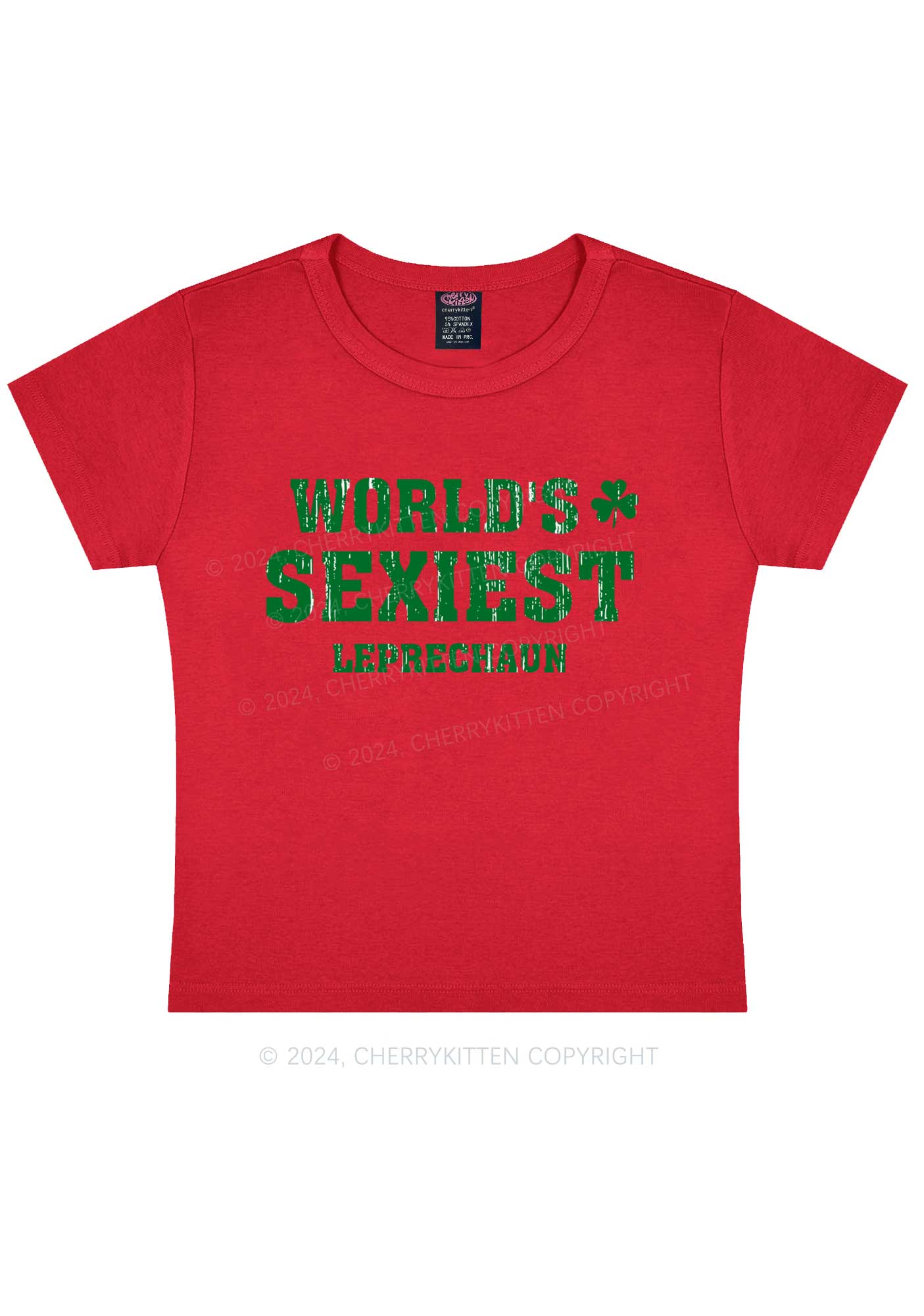 Worlds Sexiest Leprechaun St Patricks Y2K Baby Tee Cherrykitten