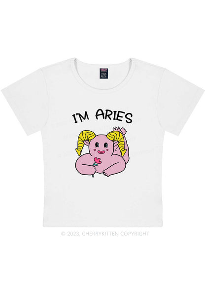 I'm Aries Y2K Baby Tee Cherrykitten