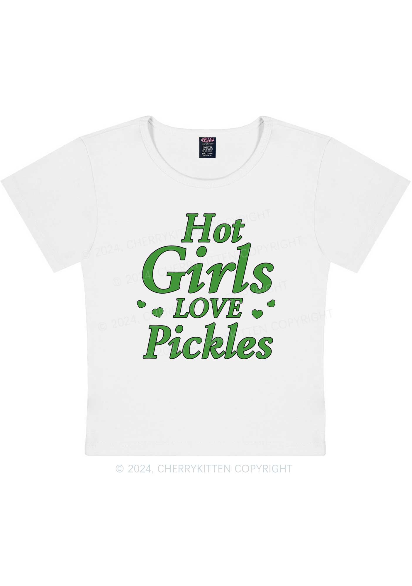 Hot Girls Love Pickles Y2K Baby Tee Cherrykitten