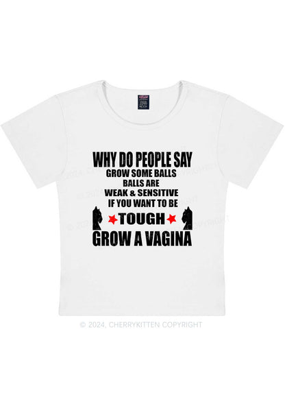 Grow Tough Y2K Baby Tee Cherrykitten