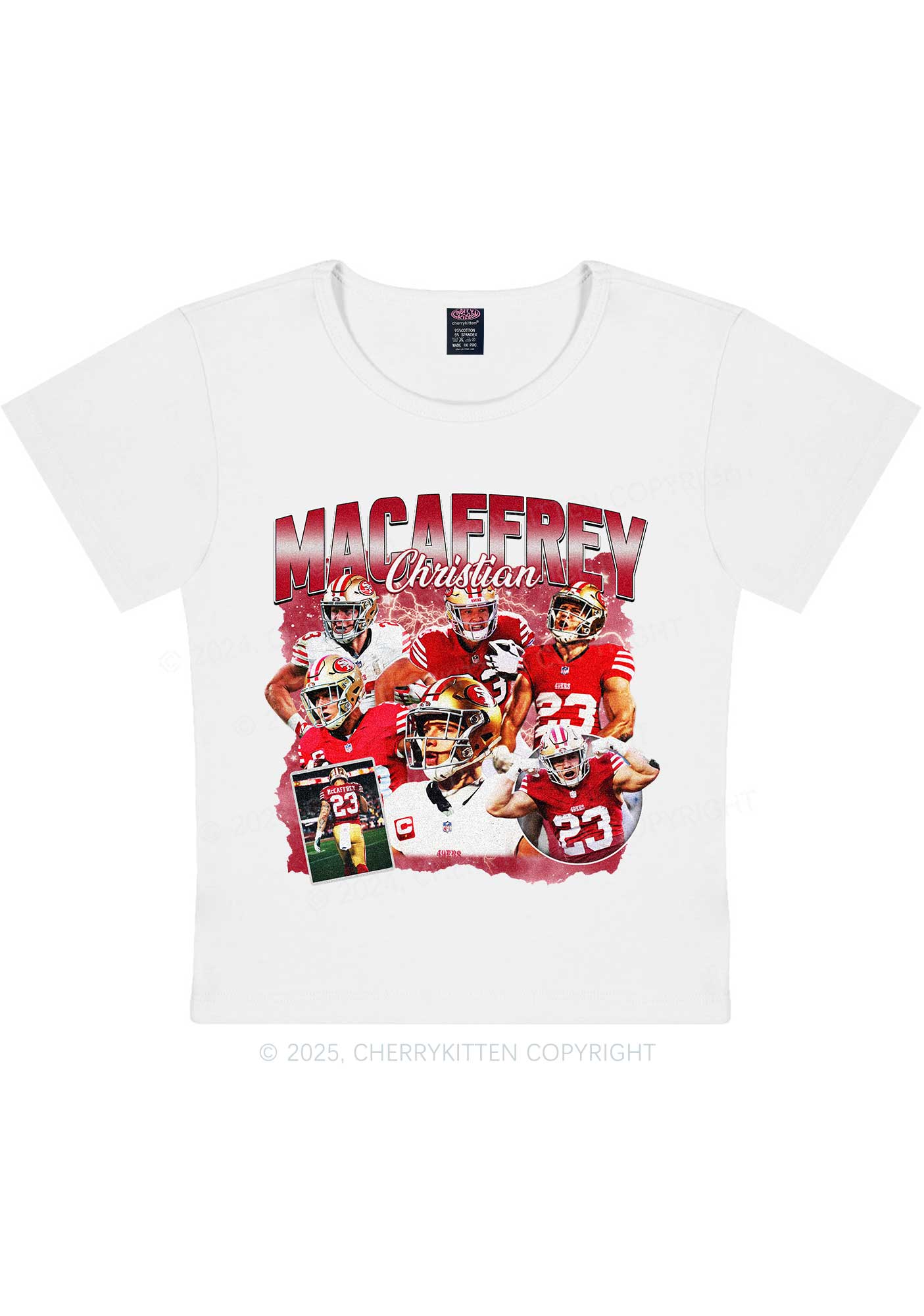 Red Christian Y2K Super Bowl Baby Tee Cherrykitten