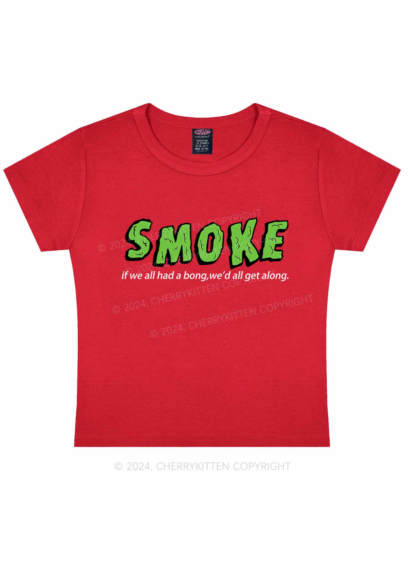 Smoke Get Along Y2K Baby Tee Cherrykitten