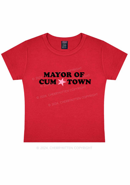 Mayor Of Come Town Y2K Baby Tee Cherrykitten