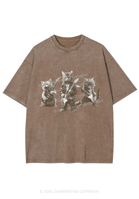 Guitar Cats Y2K Washed Tee Cherrykitten