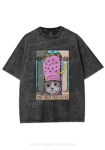 The High Priestess Y2K Washed Tee Cherrykitten