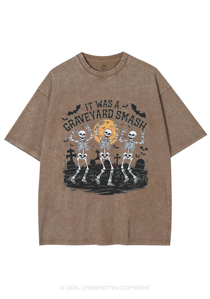 Halloween Graveyard Smash Y2K Washed Tee Cherrykitten