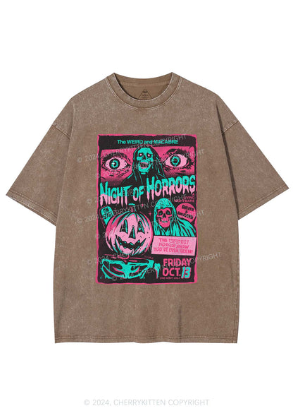 Halloween Nights Of Horrors Y2K Washed Tee Cherrykitten