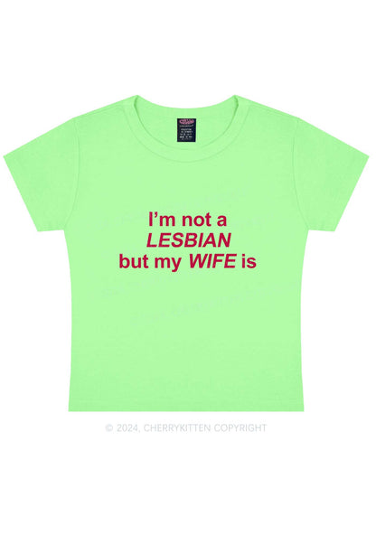 My Wife Is Lesbian Y2K Baby Tee Cherrykitten