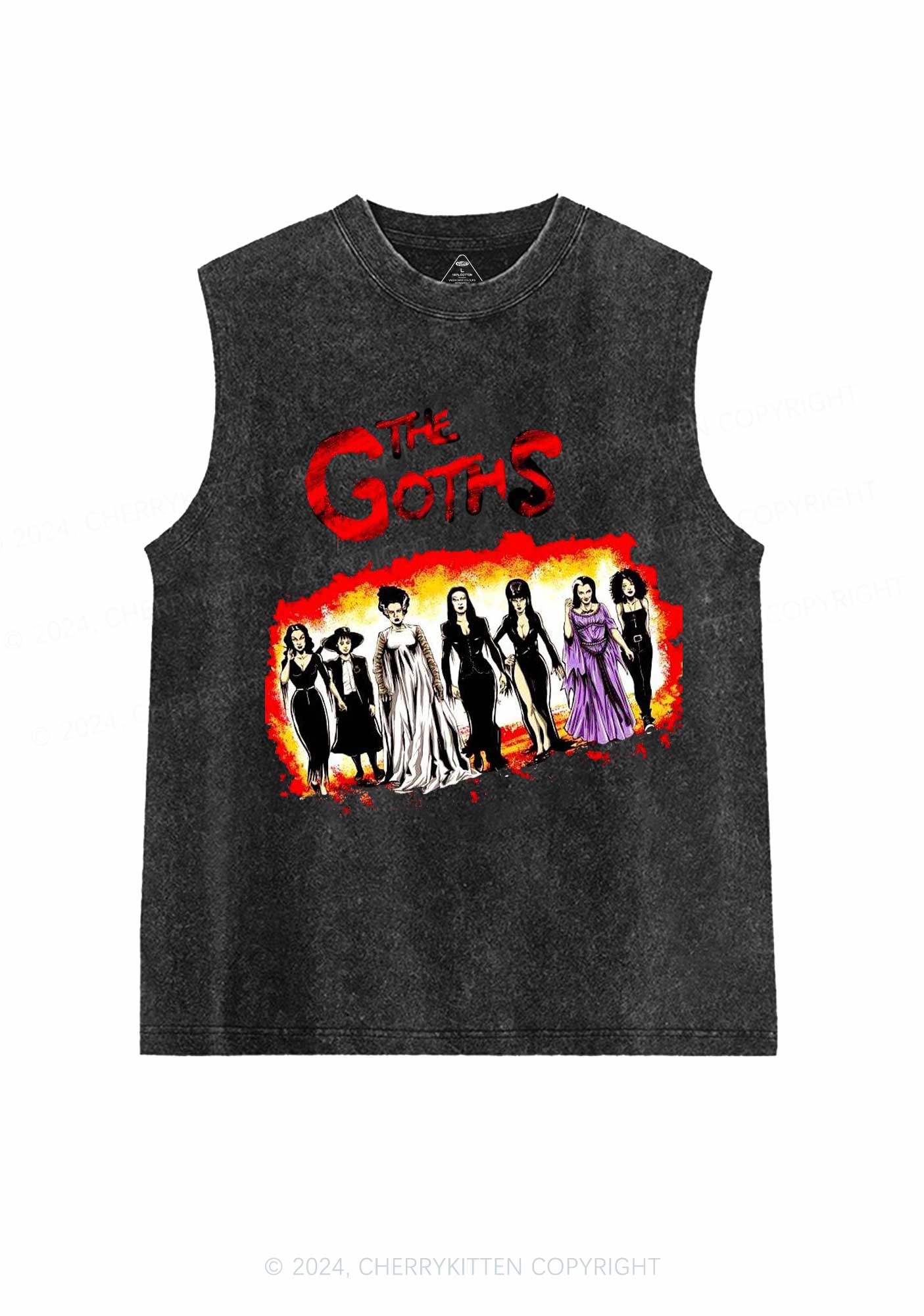 Halloween The Goths Y2K Washed Tank Cherrykitten