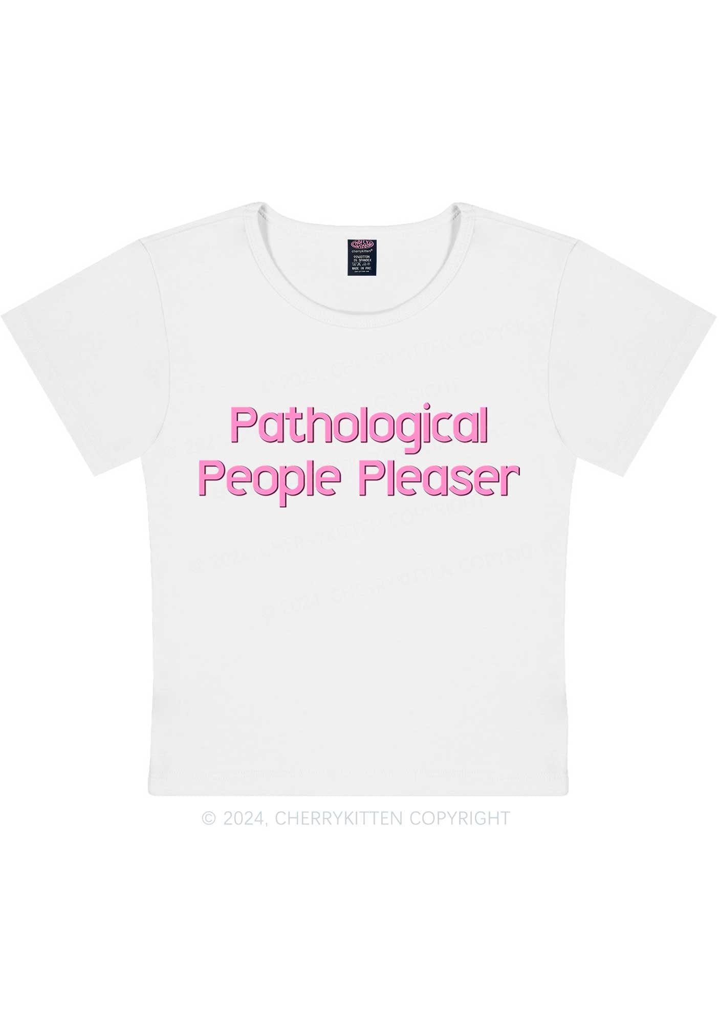 Pathological People Pleaser Y2K Baby Tee Cherrykitten