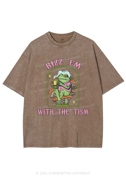 Tism Rizz Frog Y2K Washed Tee Cherrykitten