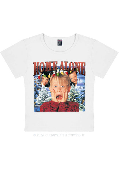 Christmas Home Alone Boy Y2K Baby Tee Cherrykitten