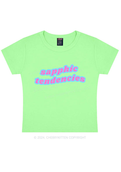 Sapphic Tendencies Y2K Baby Tee Cherrykitten