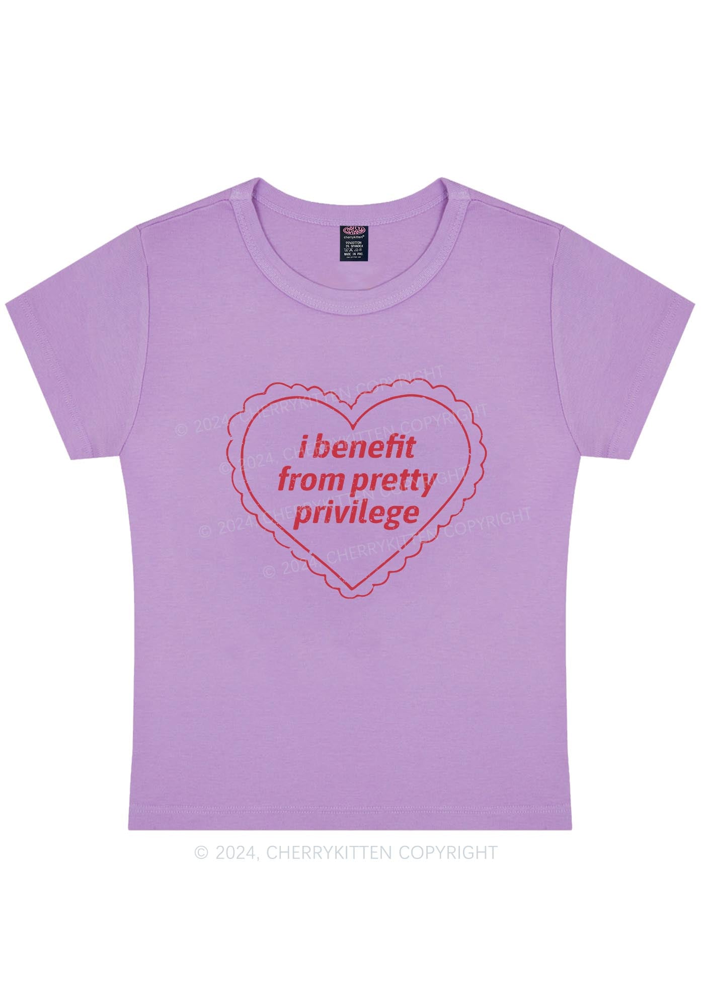 Pretty Privilege Y2K Baby Tee Cherrykitten