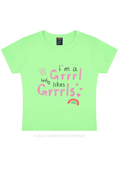 Grrrl Likes Grrrls Y2K Baby Tee Cherrykitten