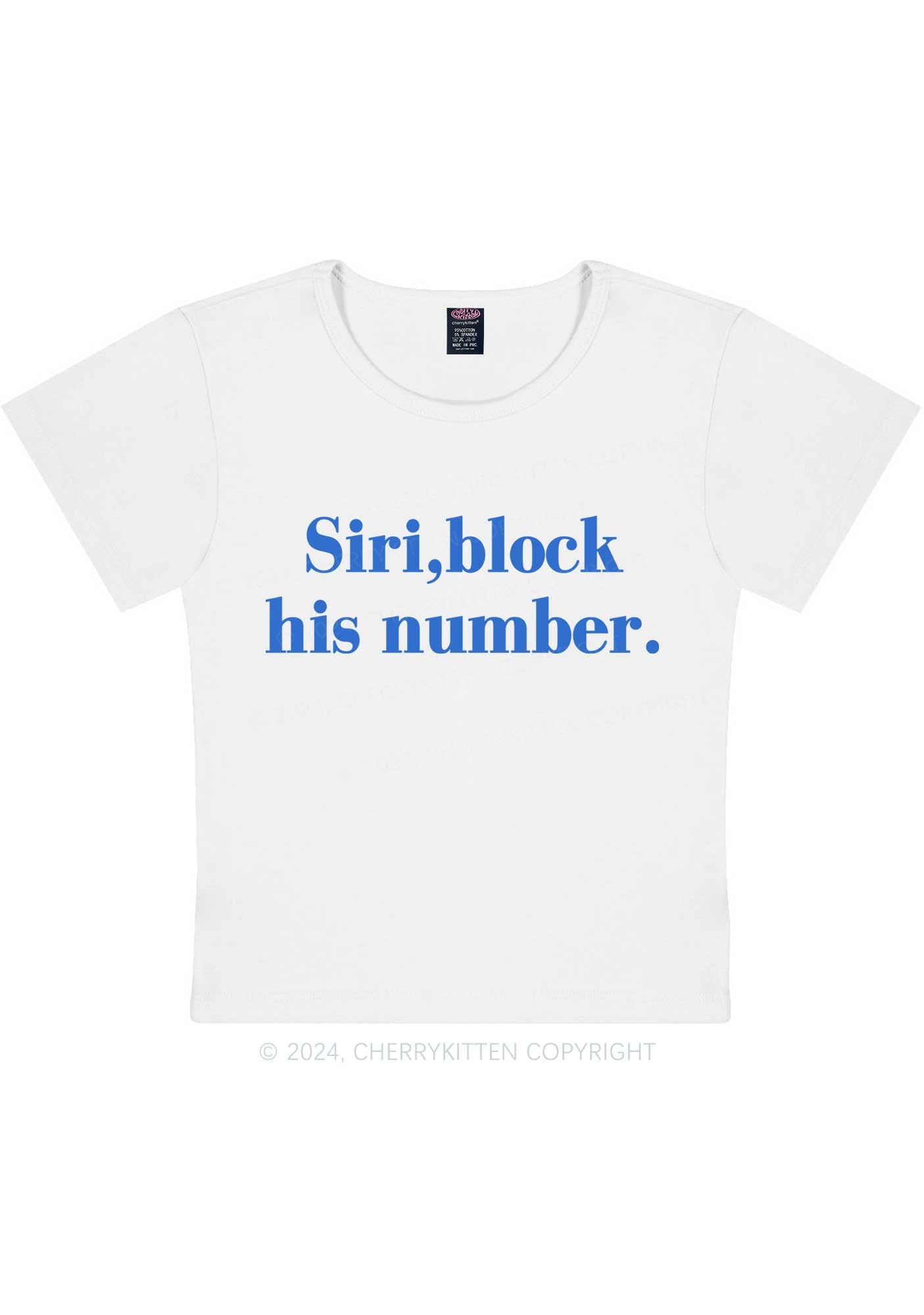 Block His Number Y2K Baby Tee Cherrykitten