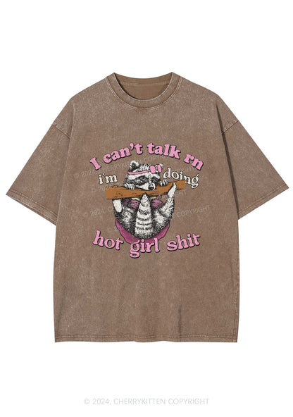 Raccoon Can't Talk Rn Y2K Washed Tee Cherrykitten