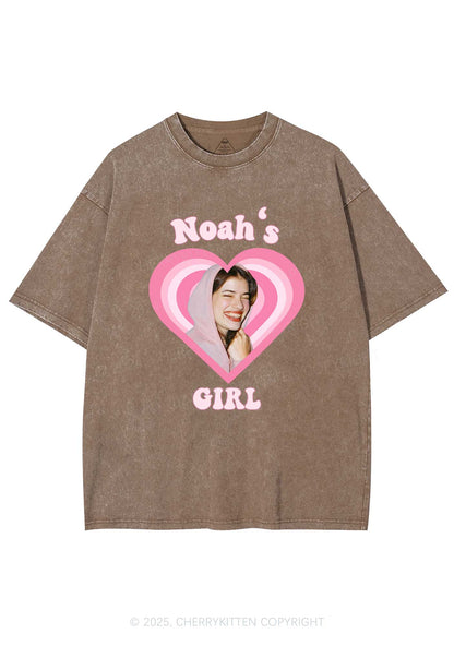 Custom Noahs Girl Photo Y2K Valentine's Day Washed Tee Cherrykitten