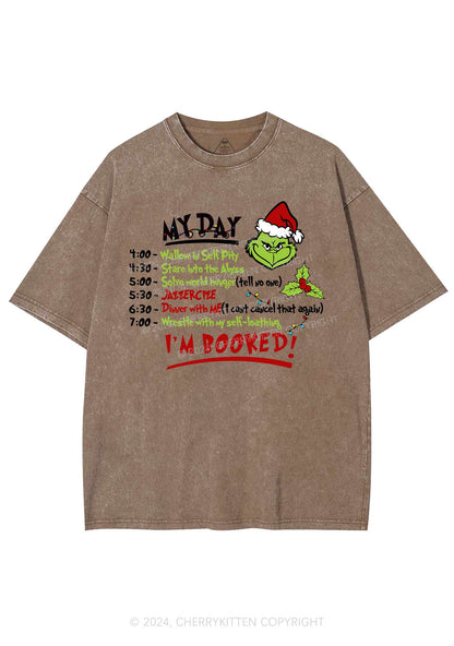 Christmas My Day I'm Booked Y2K Washed Tee Cherrykitten