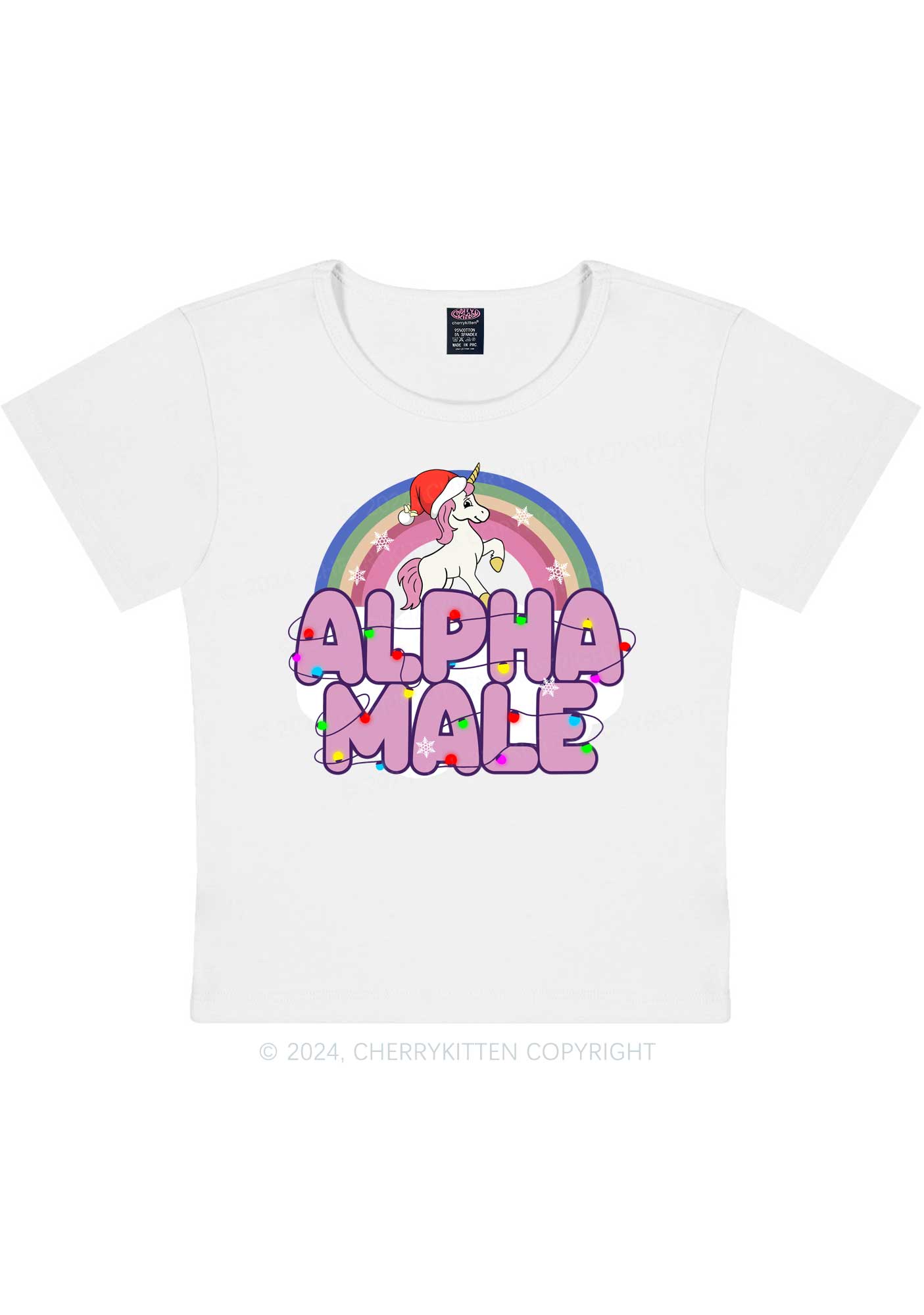 Christmas Alpha Male Y2K Baby Tee Cherrykitten