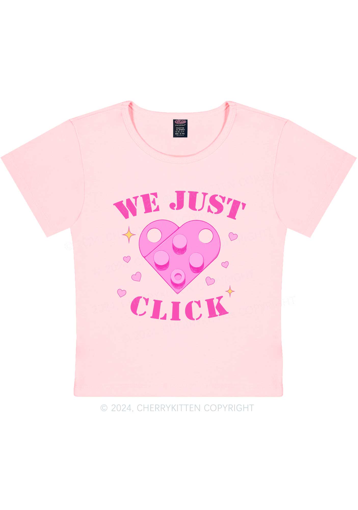 We Just Click Y2K Valentine's Day Baby Tee Cherrykitten