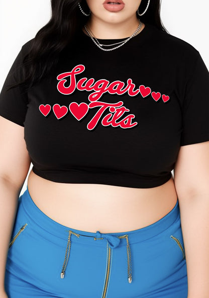 Curvy Sugar Six Hearts Baby Tee