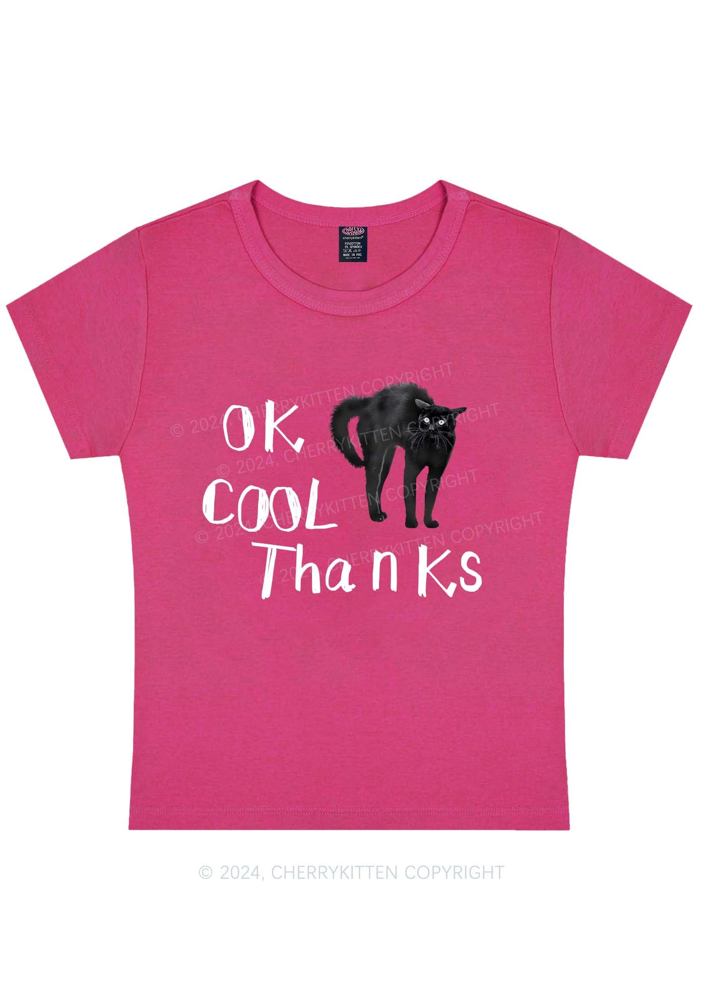 Curvy Ok Cool Thanks Y2K Baby Tee Cherrykitten