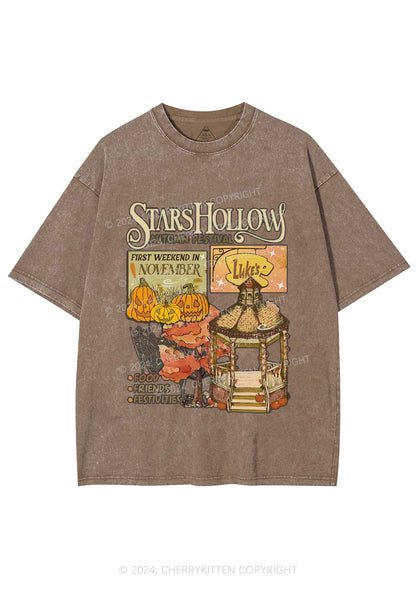 Halloween Stars Hollow Y2K Washed Tee Cherrykitten