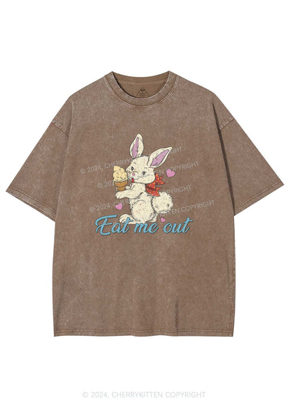 Eat Me Out Bunny Y2K Washed Tee Cherrykitten