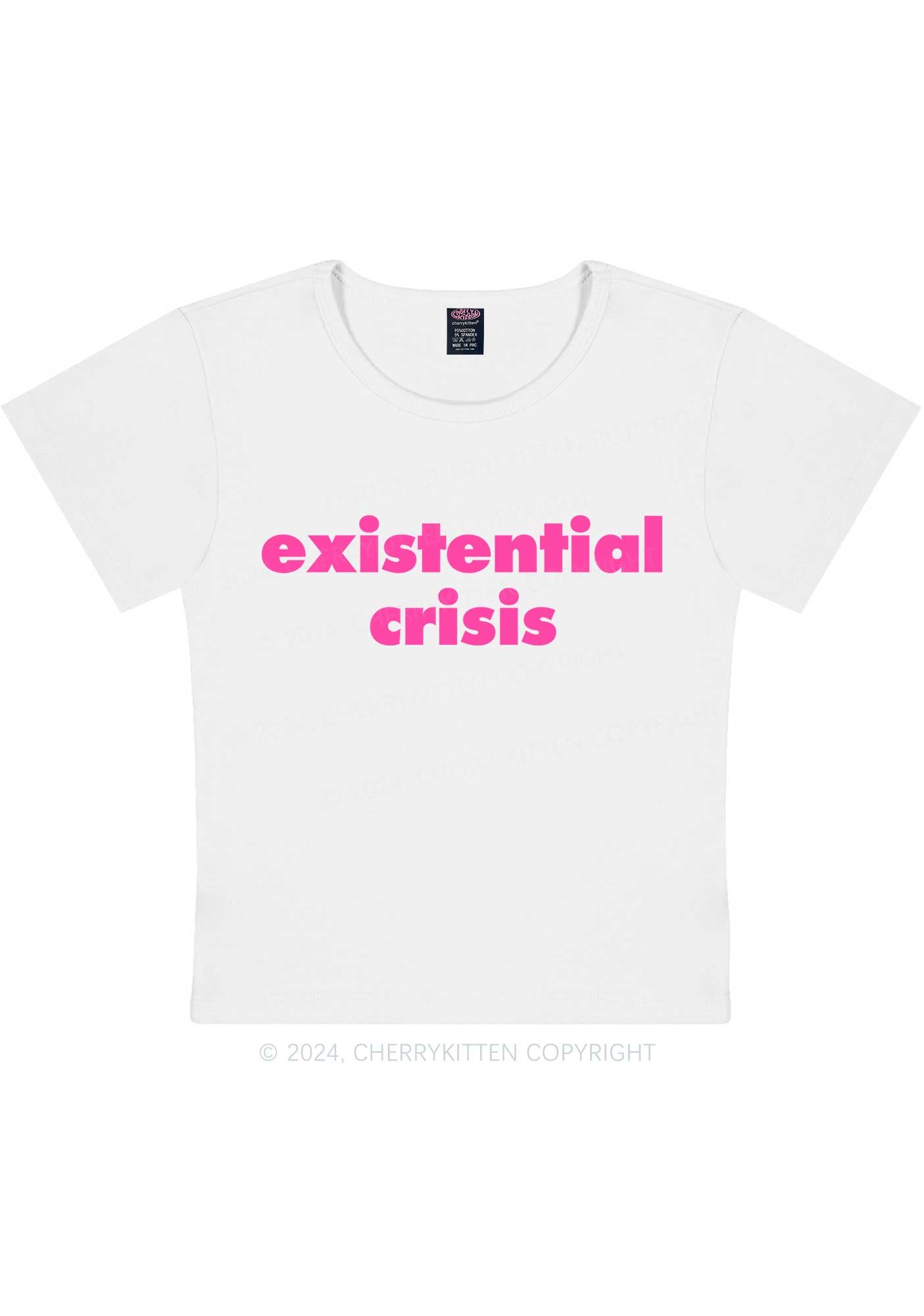 Pink Existential Crisis Y2K Baby Tee Cherrykitten