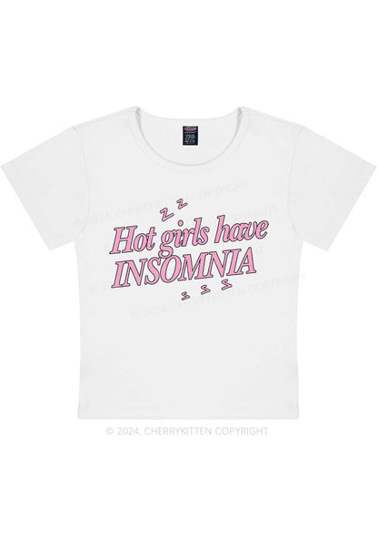 Hot Girls Have Insomnia Y2K Baby Tee Cherrykitten