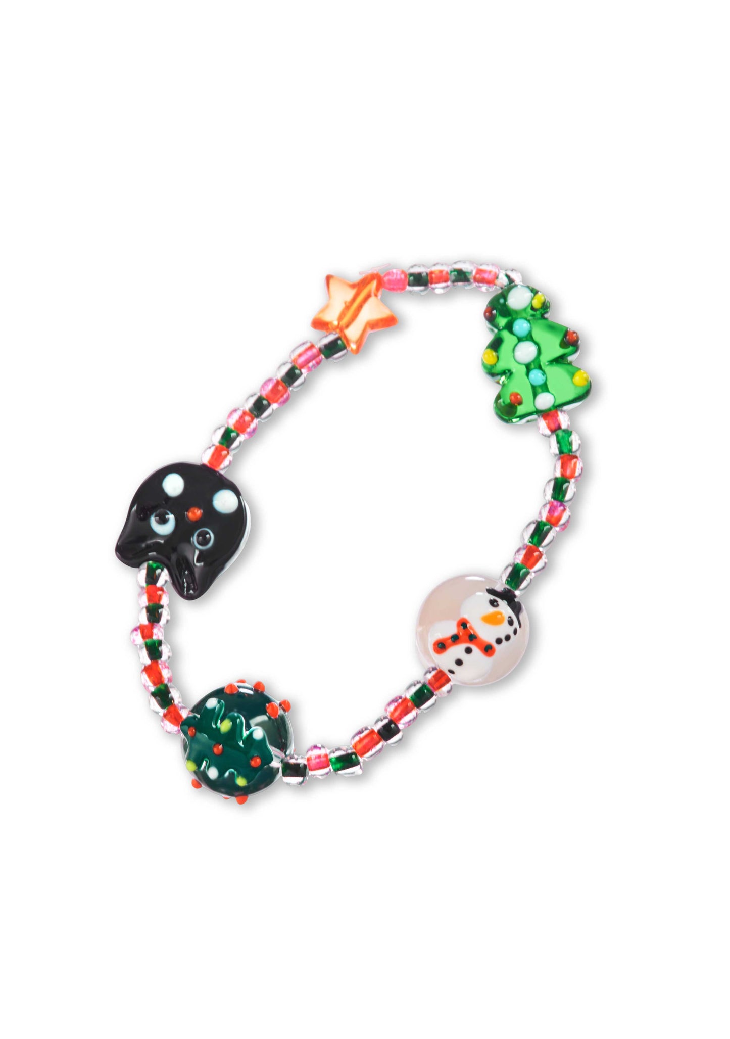 Christmas Tree Black Cat Y2K Bracelet Cherrykitten