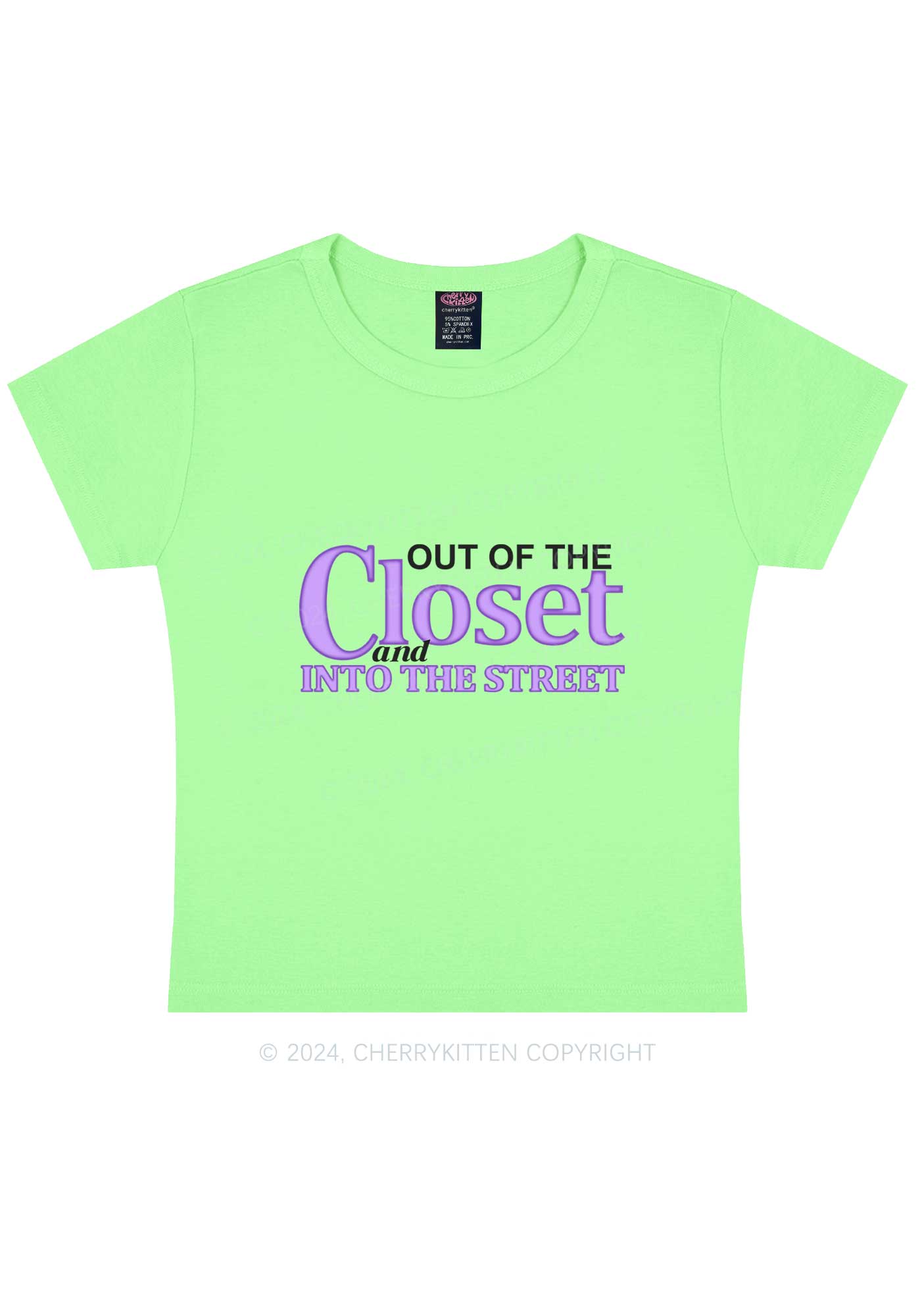 Out Of The Closet Y2K Baby Tee Cherrykitten