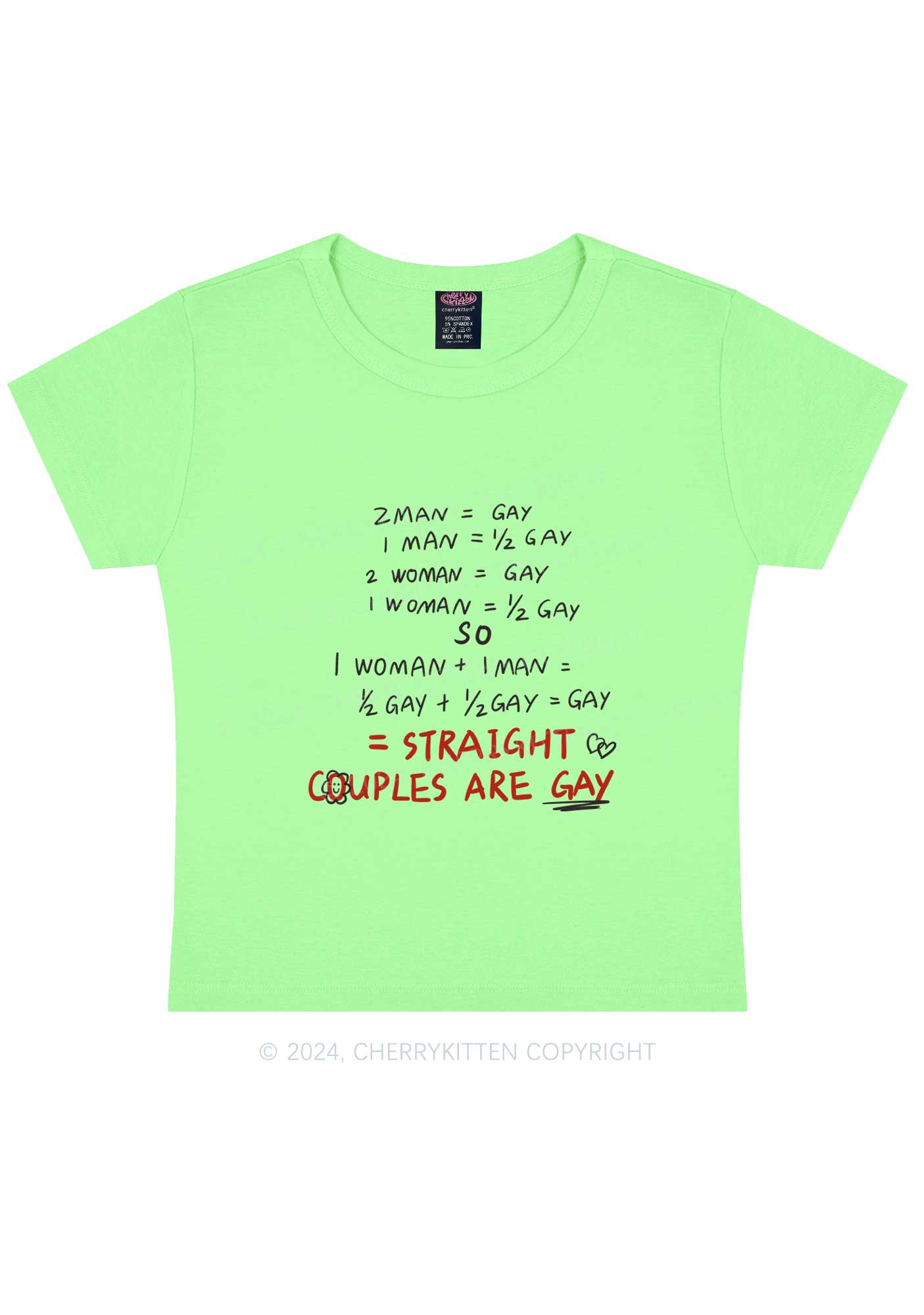 Straight Couples Are Gay Y2K Baby Tee Cherrykitten