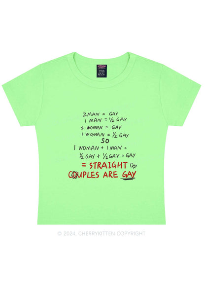 Straight Couples Are Gay Y2K Baby Tee Cherrykitten