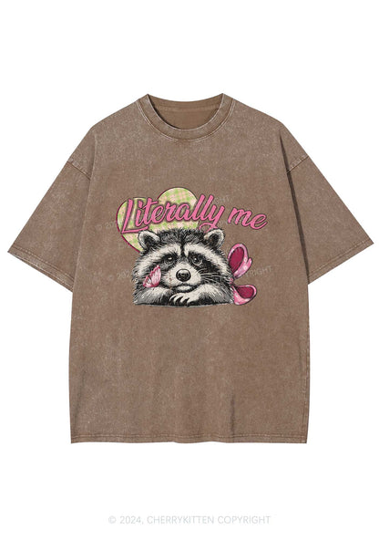 Literally Me Raccoon Y2K Washed Tee Cherrykitten