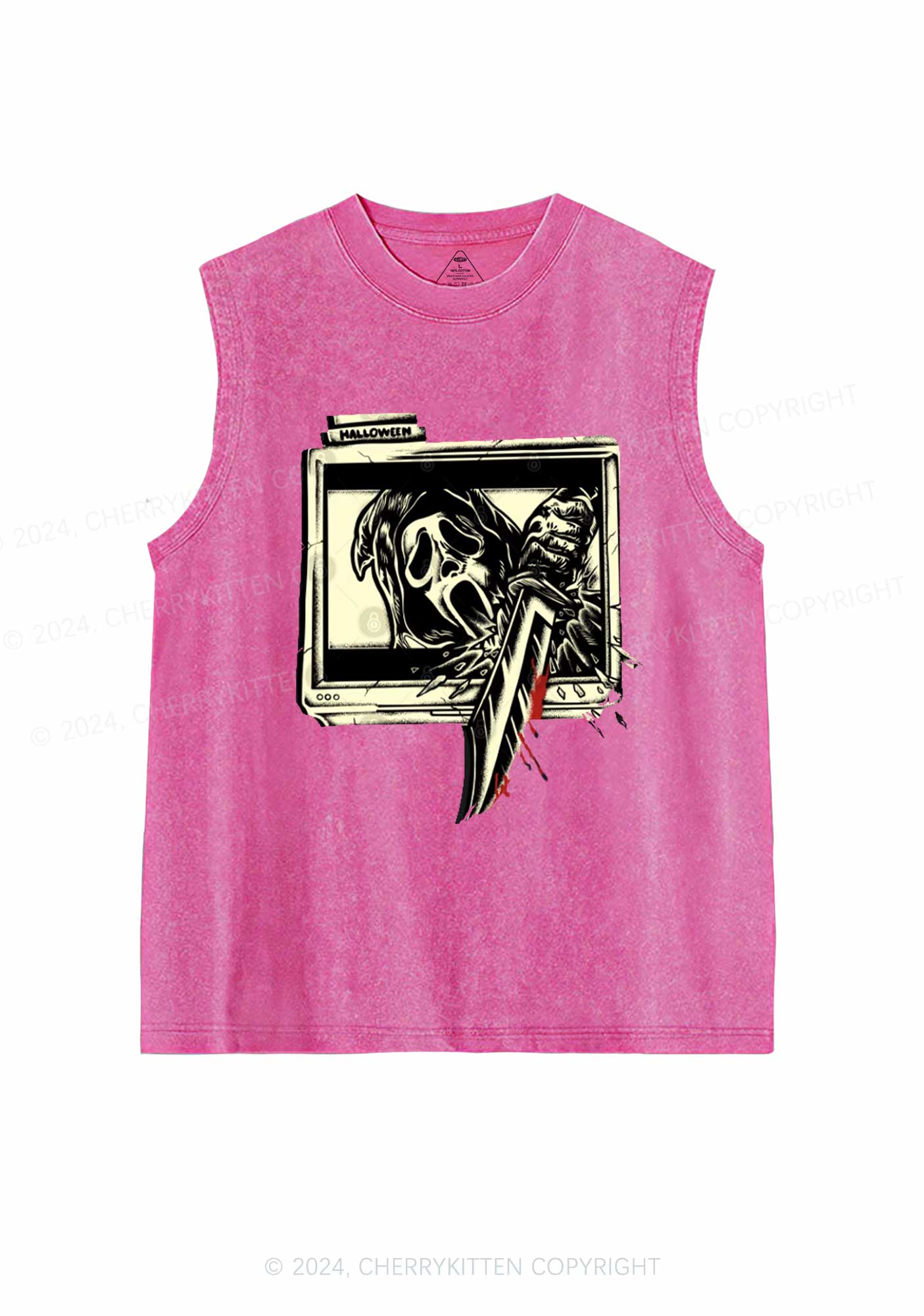 Halloween Horror Killer Y2K Washed Tank Cherrykitten