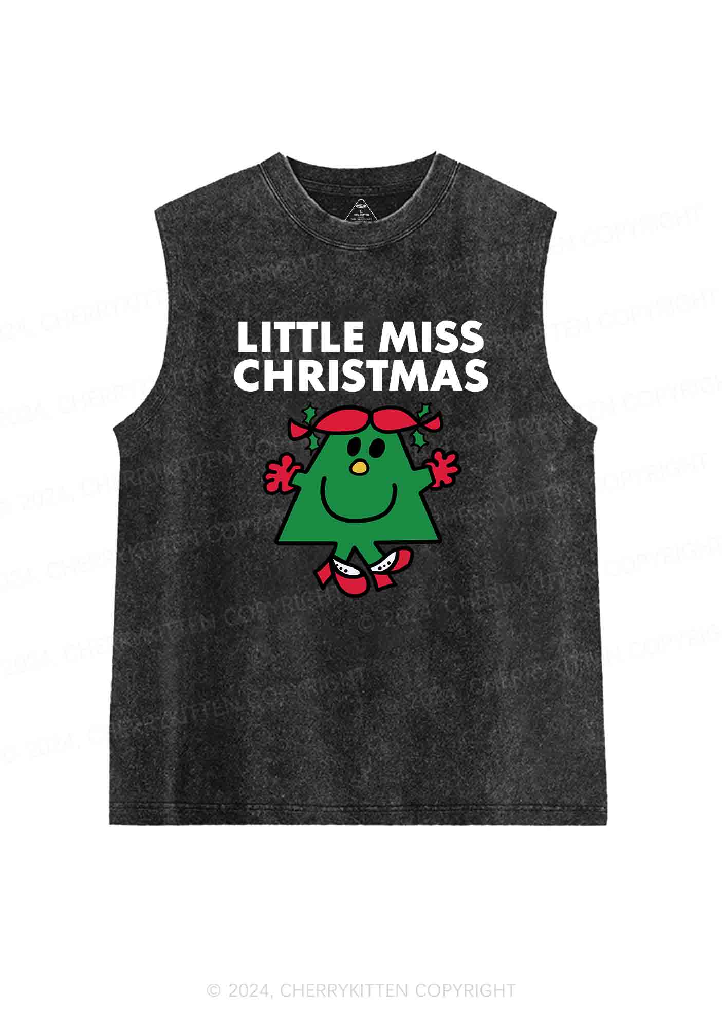 Christmas Little Miss Y2K Washed Tank Cherrykitten