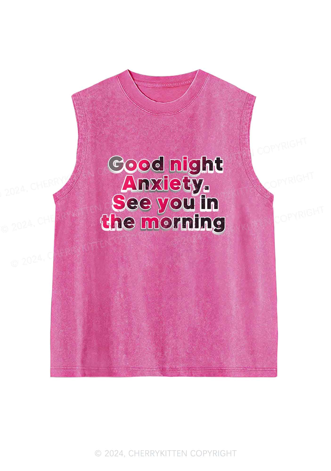 Good Night Anxiety Y2K Washed Tank Cherrykitten