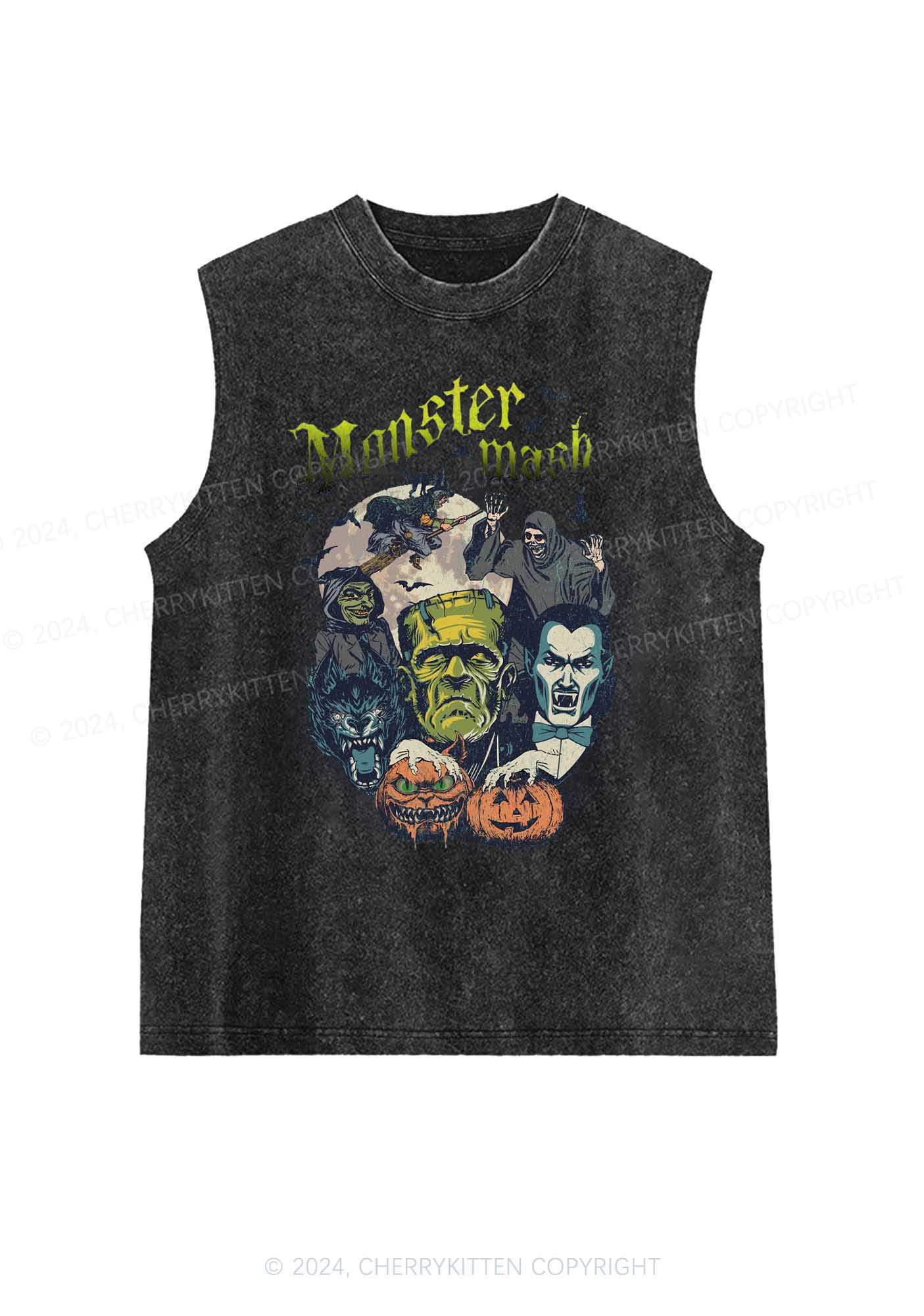 Halloween Monster Mash Y2K Washed Tank Cherrykitten