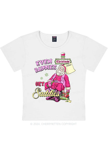 Christmas Baddies Santa Y2K Baby Tee Cherrykitten