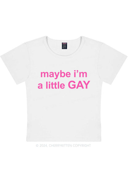 Maybe I'm A Gay Y2K Baby Tee Cherrykitten