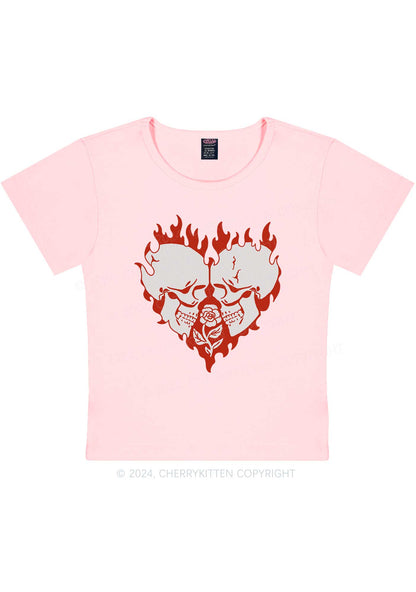 Heart Skull Y2K Valentine's Day Baby Tee Cherrykitten