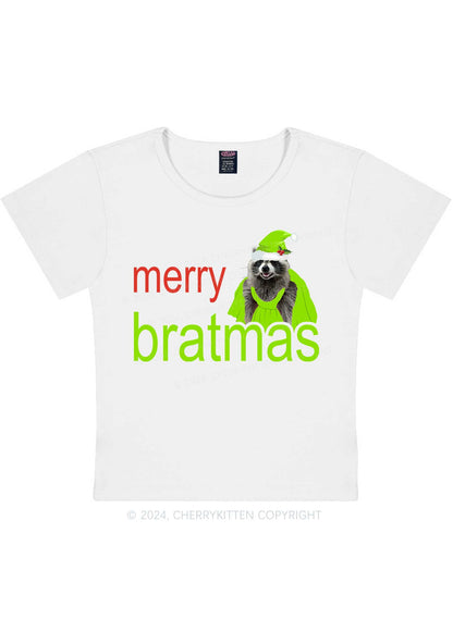 Christmas Merry Bratmas Y2K Baby Tee Cherrykitten