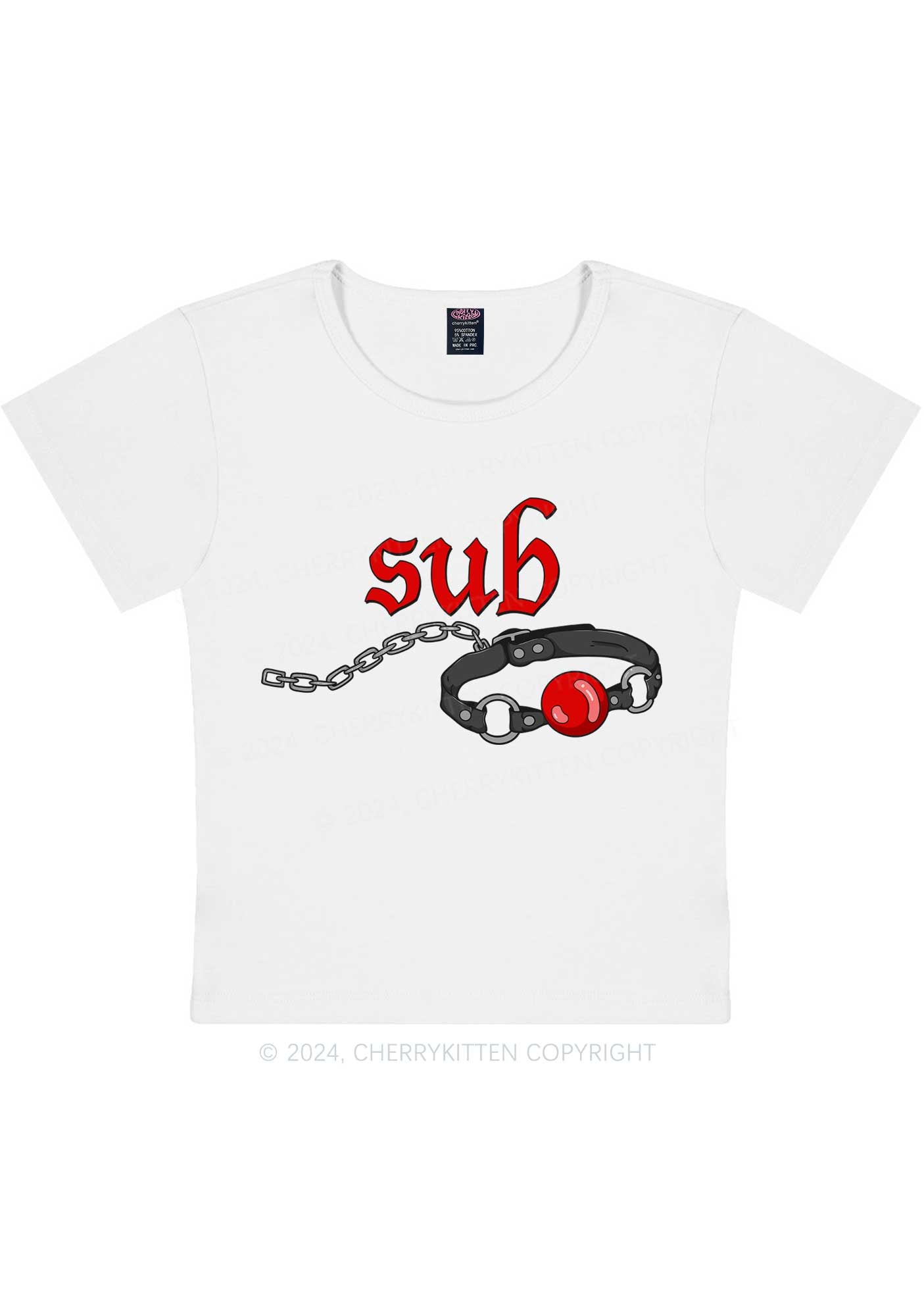 Sub Handcuffs Y2K Baby Tee Cherrykitten